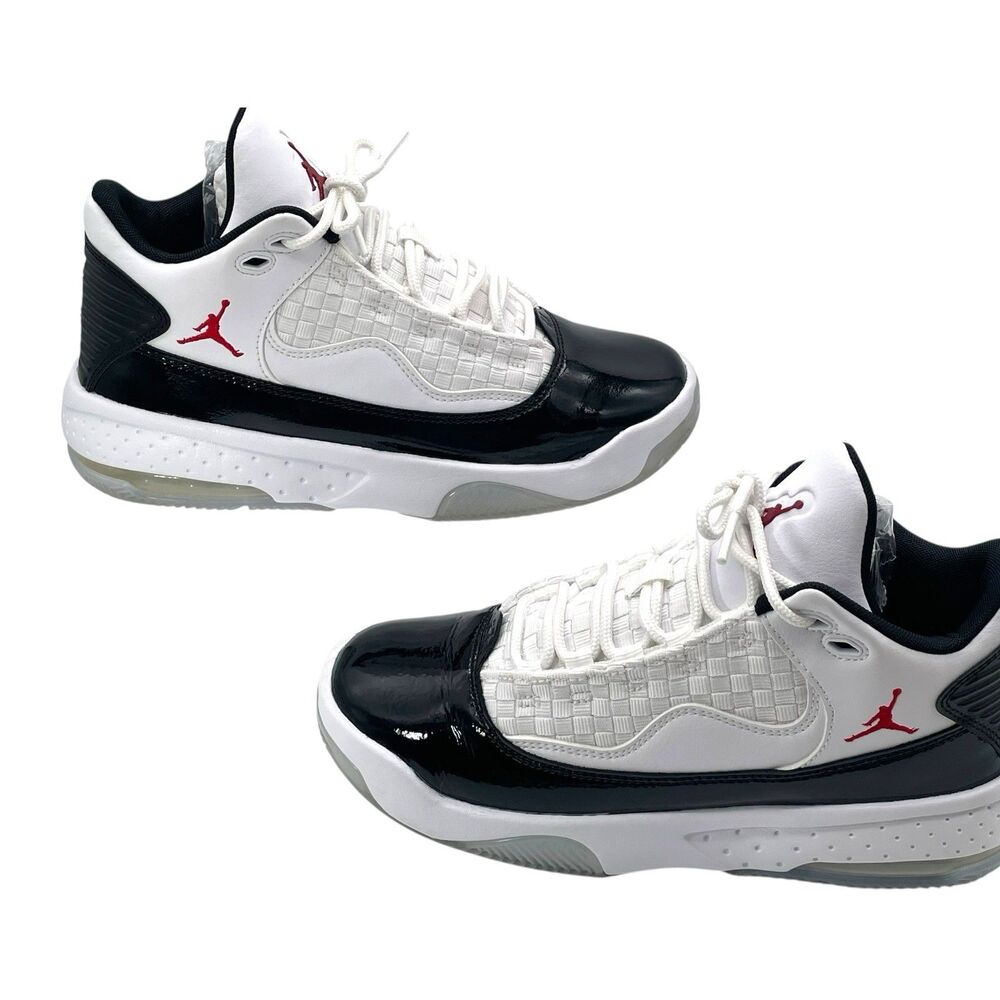 Nike Jordan Air Aura White Black Red Youth Basketball Shoes Size 5Y